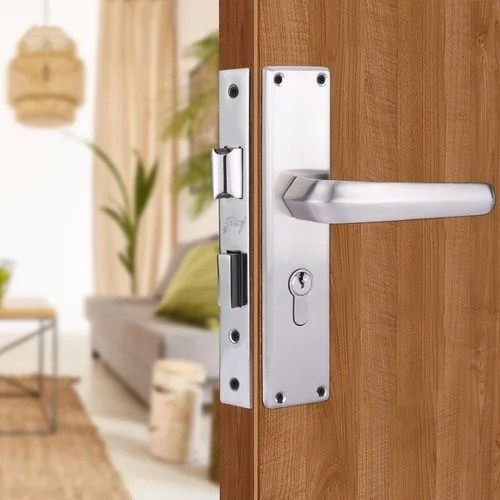 Godrej Mortise Lock I NEH 20 I Satin steel Finish I Door Handle with Lock Set